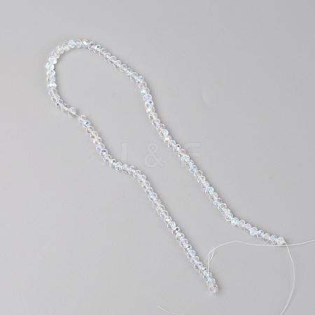Glass Faceted Beads Strands GLAA-WH0025-62C-02-1