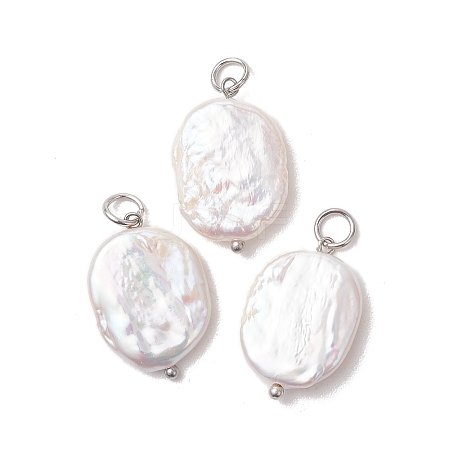 Natural Baroque Keshi Pearl Pendants PALLOY-JF05259-02-1