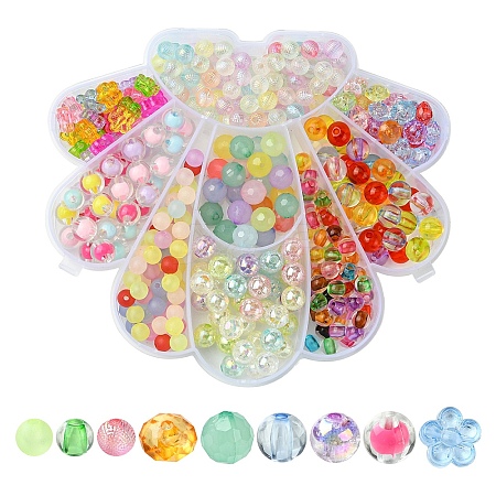 425Pcs Transparent Acrylic Beads MACR-YW0003-40-1