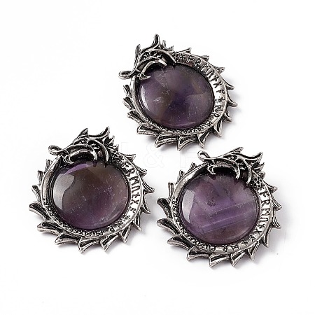Natural Amethyst Pendants G-G983-01AS-01-1