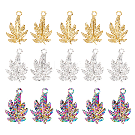 CHGCRAFT 15Pcs 3 Colors 304 Stainless Steel Pendants STAS-CA0001-74-1