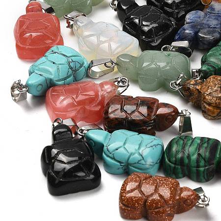 Natural & Synthetic Mixed Gemstone Pendants G-B127-06P-1