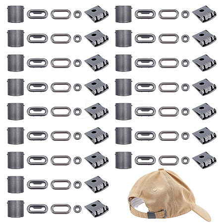 24Sets Brass Baseball Hat Cap Buckle Strap Clasp Clip Kit FIND-BC0014-12B-1