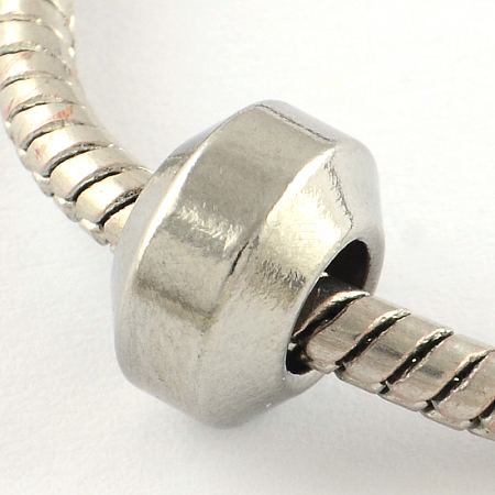 Tarnish Resistant 201 Stainless Steel European Beads STAS-R082-AA515-1