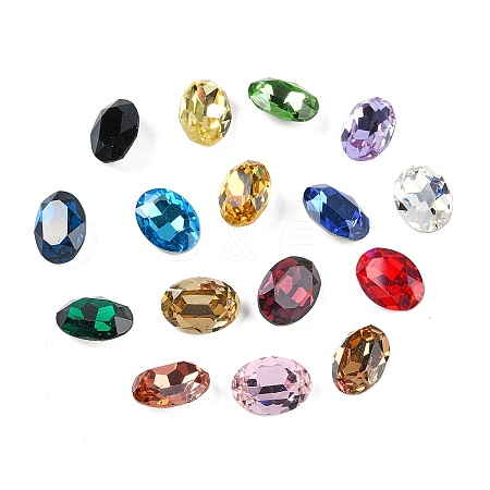 Glass Pointed Back Rhinestone Cabochons RGLA-A010-13x18mm-M-1