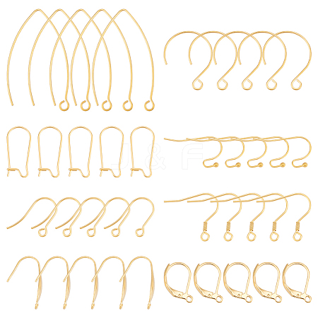 48Pcs 8 Style 304 Stainless Steel Earring Hooks STAS-UN0022-81-1