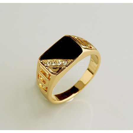 Alloy Micro Pave Cubic Zirconia Finger Rings for Men FS-WGE231C-10-1