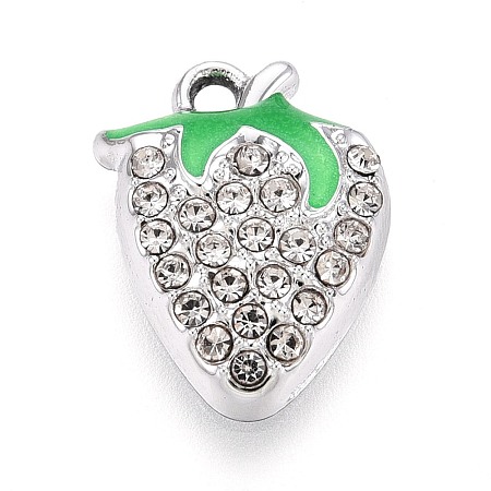 Alloy Rhinestone and Enamel Pendants PALLOY-T092-42P-01-1
