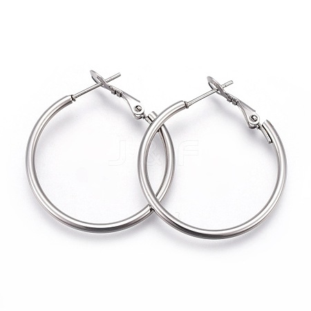 201 Stainless Steel Hoop Earrings EJEW-F188-24P-A-1