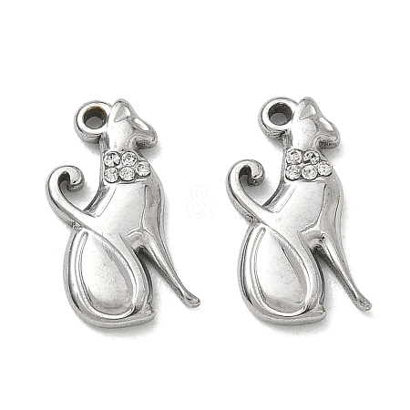 304 Stainless Steel Rhinestone Pendants RB-CBAD60D-04P-1