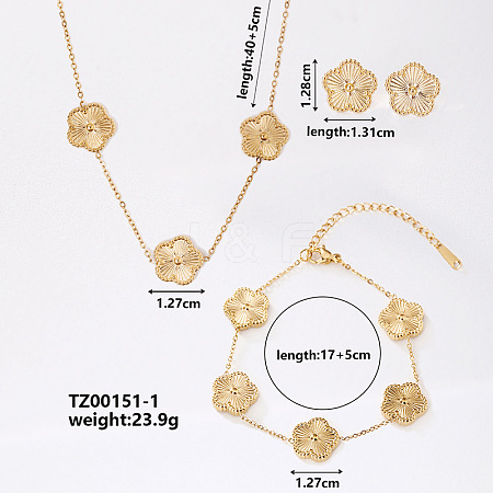 Fashionable Flower Stainless Steel Jewelry Set LA2158-1