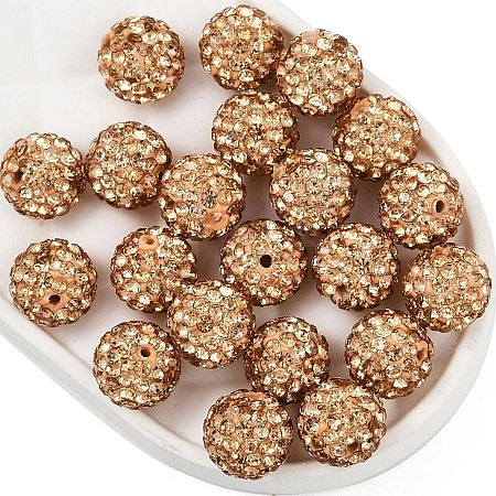 Round Polymer Clay Czech Glass Rhinestone Beads RB-D289-8mm-362-1
