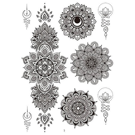 Mandala Pattern Vintage Removable Temporary Water Proof Tattoos Paper Stickers MAND-PW0001-14B-1