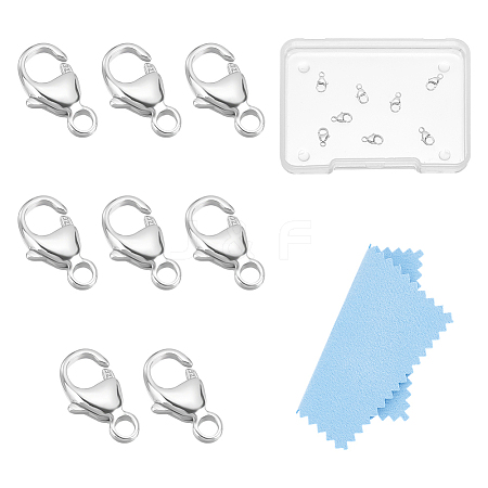 8Pcs 925 Sterling Silver Lobster Claw Clasps STER-UN0001-66-1