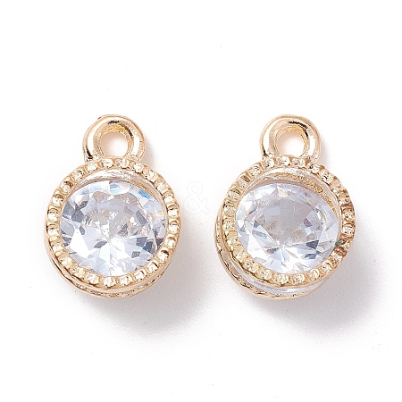 Alloy Clear Cubic Zirconia Charms LS-ZIRC-A022-04G-1
