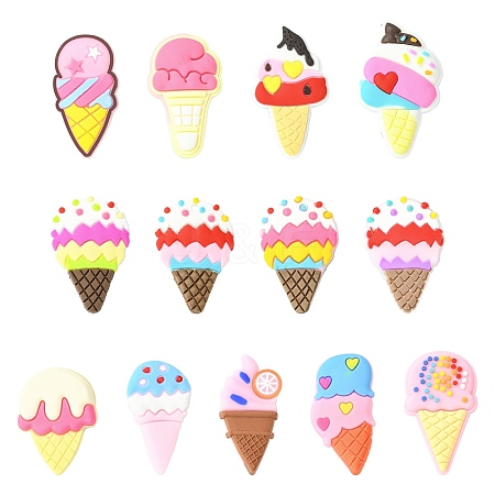 13Pcs PVC Ice Cream Lapel Pin Backs for Backpack Clothes JEWB-CJC0022-014B-1