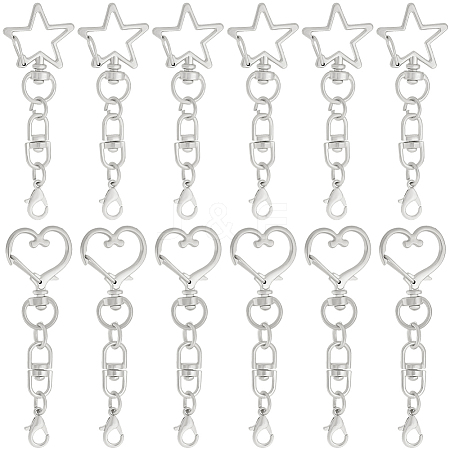 20Pcs 2 Styles Zinc Alloy Swivel Clasps FIND-SP0004-24P-1