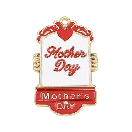 Mother's Day Alloy Enamel Pendants FIND-E054-04F-1