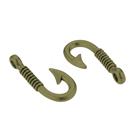 Tibetan Style Alloy Anchor Hook Clasps X-TIBE-Q066-25AB-NR-1