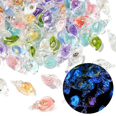 Luminous Transparent Resin Pendants RESI-Z038-02-1