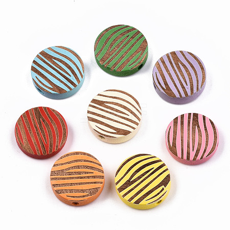 Painted Natural Wood Beads X-WOOD-T021-50A-M-1