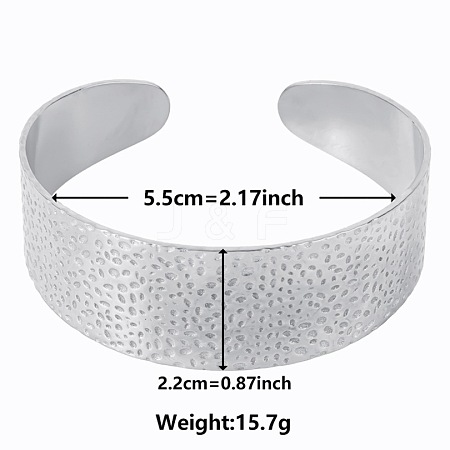 Stylish European and American Texture 304 Stainless Steel Cuff Bangles for Women RH5378-1-1