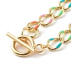 Brass Enamel Curb Chain Necklaces & Bracelets Jewelry Sets SJEW-JS01197-3