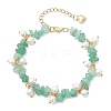 3Pcs Natural Green Aventurine & Sunstone & Lapis Lazuli Chip Beaded Bracelets for Women BJEW-JB12301-3