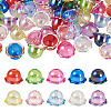 40Pcs 10 Colors UV Plating Acrylic Bead Caps PACR-TA0001-22-2