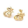 Bowknot Brass Stud Earrings EJEW-S231-02G-03-2