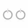 Brass Micro Pave Clear Cubic Zirconia Stud Earrings EJEW-BB64116-A-1