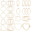 36pcs 9 style Brass Hoop Earring Findings KK-PH0005-99-1