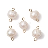 Natural Cultured Freshwater Pearl Connector Charms PALLOY-JF03090-02-1