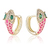 Cubic Zirconia Snake Hoop Earrings with Enamel EJEW-SZ0001-87C-1