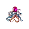 Octopus Alloy with Rhinestone Brooch for Backpack Clothes PW-WG2CCB5-01-5