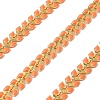 Brass Enamel Leaf Link Chains CHC-F021-02G-09-1