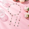 Handmade Natural Green Agate Beaded Chains Earring & Necklaces Sets SJEW-JS01342-04-1