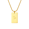 Stylish Stainless Steel 12 Zodiac Rectangle Pendant Necklaces for women GA2858-5-1