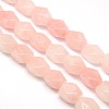 Natural Rose Quartz Faceted Rhombus Beads Strands G-L235A-01-1