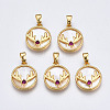 Brass Micro Pave Cubic Zirconia Charms KK-Q277-018-NF-1