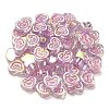 UV Plating Rainbow Iridescent Acrylic Beads OACR-G012-11A-3