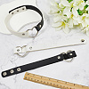 3Pcs 3 Styles Adjustable Gothic Two Tone PU Leather Alloy Heart Choker Necklaces for Women NJEW-CL0007-08-7