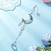 Brass Moon & Chakra Natural Mixed Gemstone Chips Hanging Suncatchers HJEW-JM04488-2