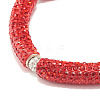 Bling Polymer Clay Rhinestone Curved Tube Beads Stretch Bracelet for Women BJEW-JB07490-04-5