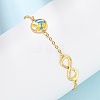 Sports Brass Micro Pave Cubic Zirconia Infinity Link Bracelets BJEW-D386-01B-G-4