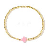 Brass Round Beads Stretch Bracelets VH4184-17-1