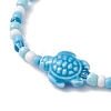 Sea Turtle Porcelain Bead Stretch Bracelets BJEW-JB09997-4