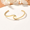 Ion Plating(IP) 304 Stainless Steel Cuff Bangles BJEW-G611-01G-1