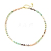 Cube Natural Green Strawberry Quartz & Pink Opal & Southern Jade & Flower Amazonite & Amethyst & Howlite Beaded Necklaces for Women NJEW-JN06610-2