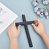 Wooden Cross Wall Decoration WOOD-WH0124-91-3